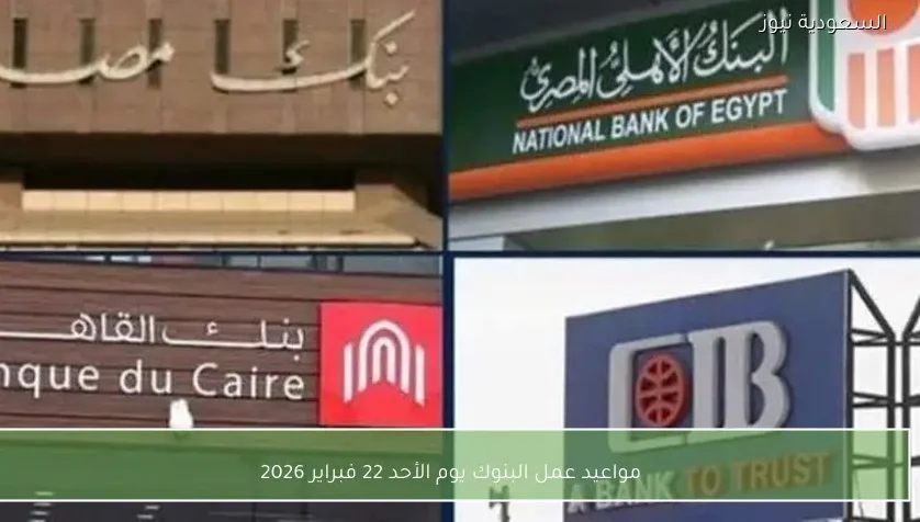 مواعيد عمل البنوك يوم الأحد 22 فبراير 2026