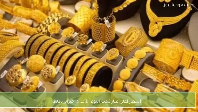 أسعار أعلى عيار ذهب اليوم الأحد 15 فبراير 2026