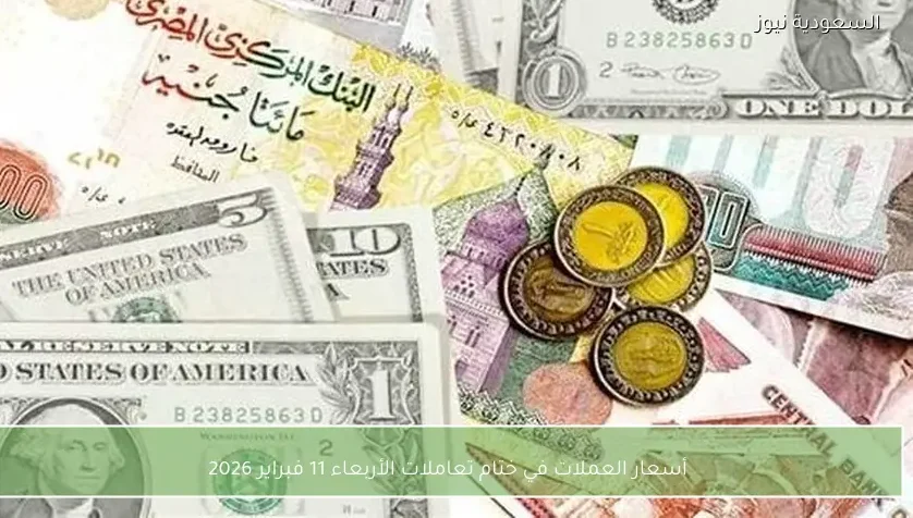 أسعار العملات في ختام تعاملات الأربعاء 11 فبراير 2026