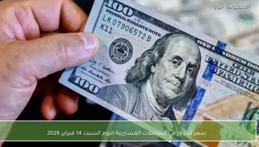 سعر الدولار في التعاملات المسائية اليوم السبت 14 فبراير 2026