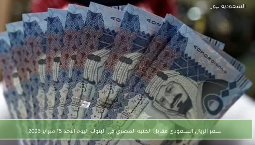 سعر الريال السعودي مقابل الجنيه المصري في البنوك اليوم الأحد 15 فبراير 2026