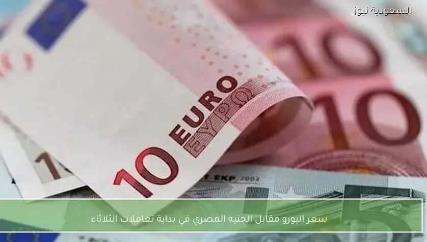 سعر اليورو مقابل الجنيه المصري في بداية تعاملات الثلاثاء