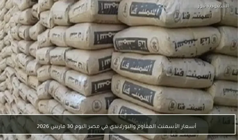 أسعار الأسمنت المقاوم والبورلاندي في مصر اليوم 30 مارس 2026